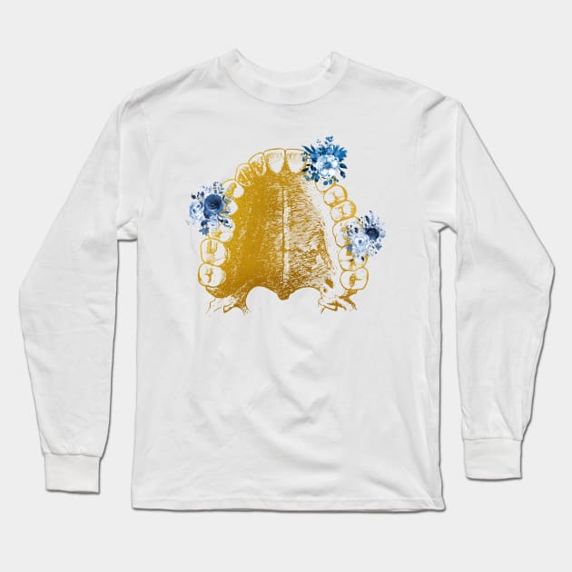 Human Teeth Long Sleeve T-Shirt by erzebeth